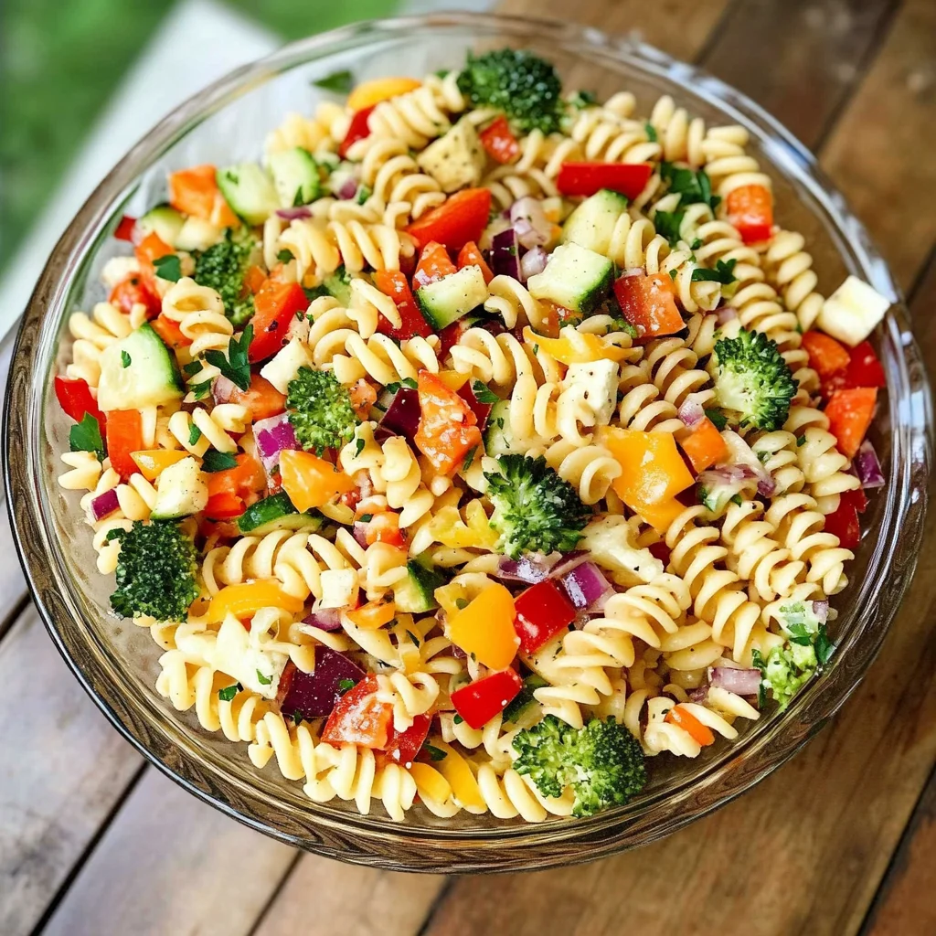Recipe preparation for Summer Veggie Pasta Salad