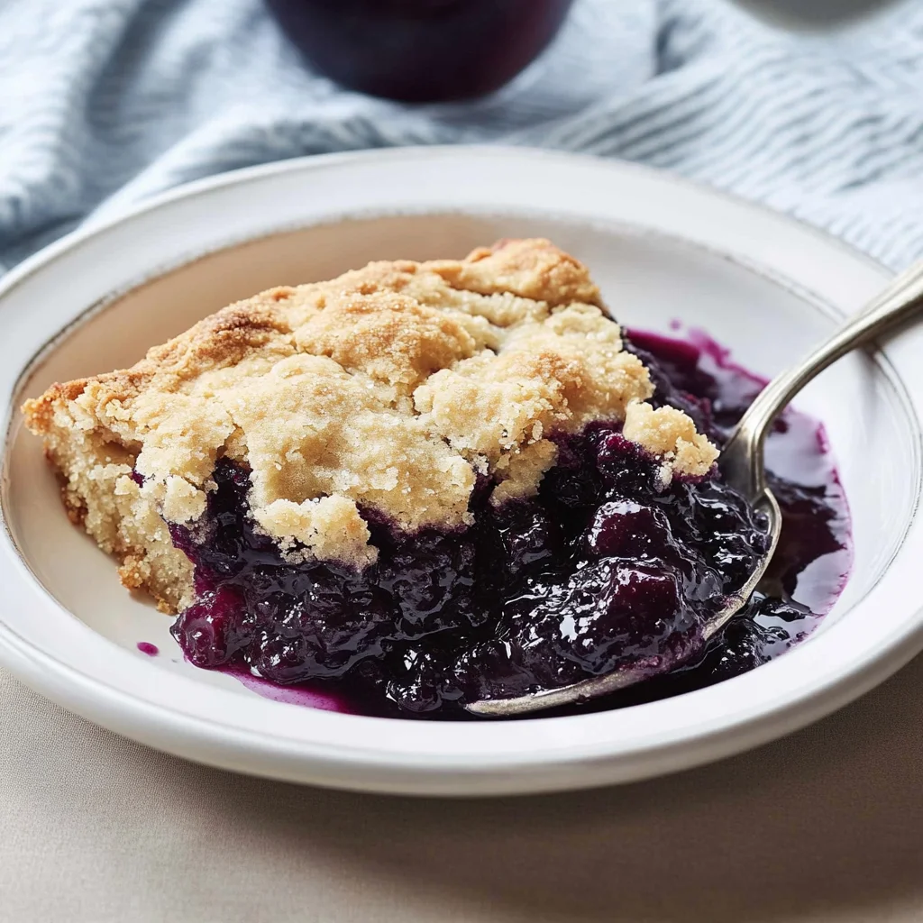 Recipe preparation for Old-Fashioned Blueberry Cobbler