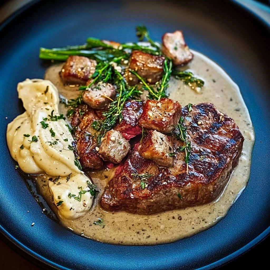 Recipe preparation for One-Skillet Creamy BBQ Steak