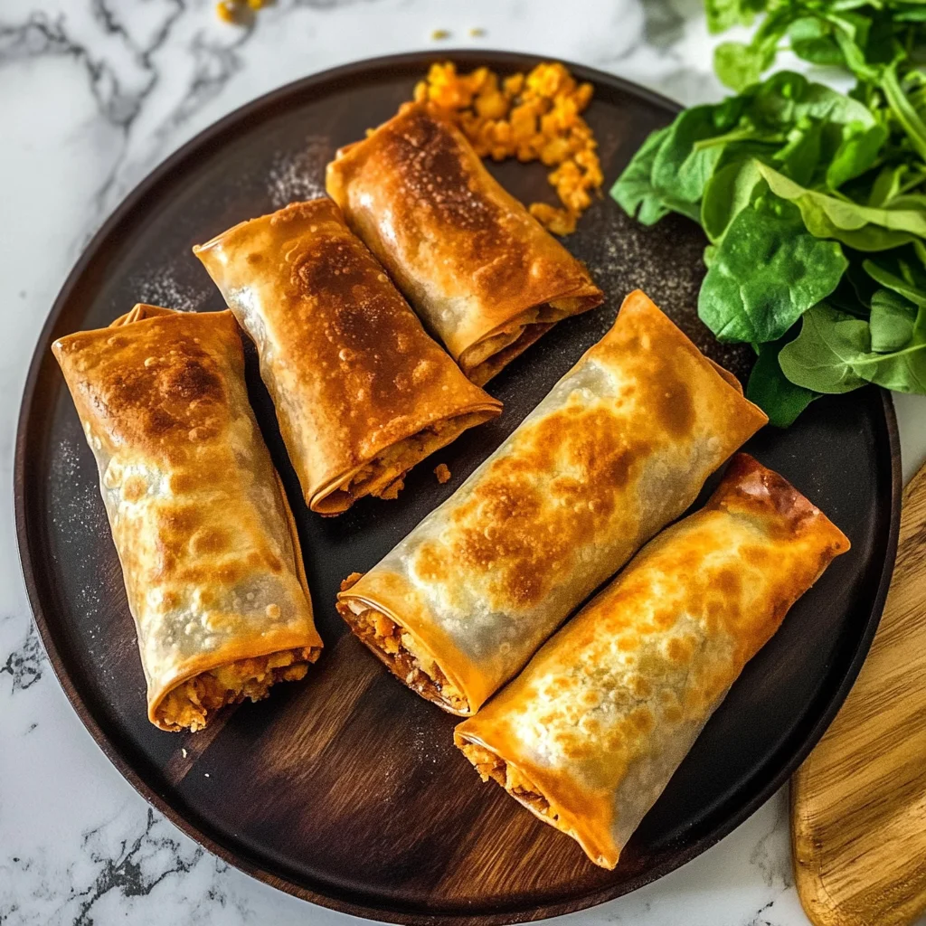 Recipe preparation for Crispy Nacho Egg Rolls