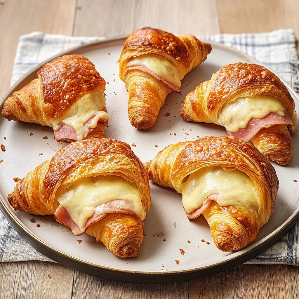 Recipe preparation for Air Fryer Ham Cheese Croissants
