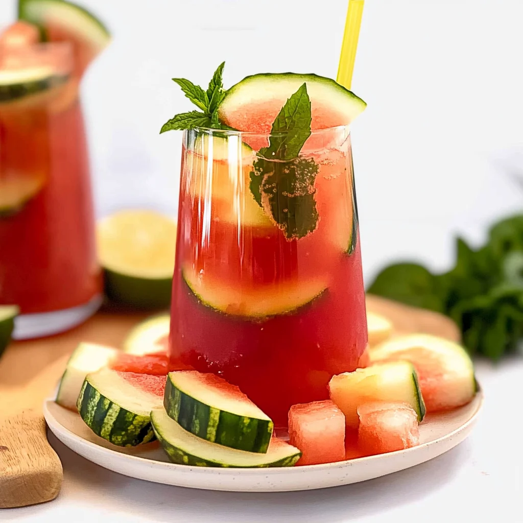 Recipe preparation for Watermelon Lemonade Recipe for Summer