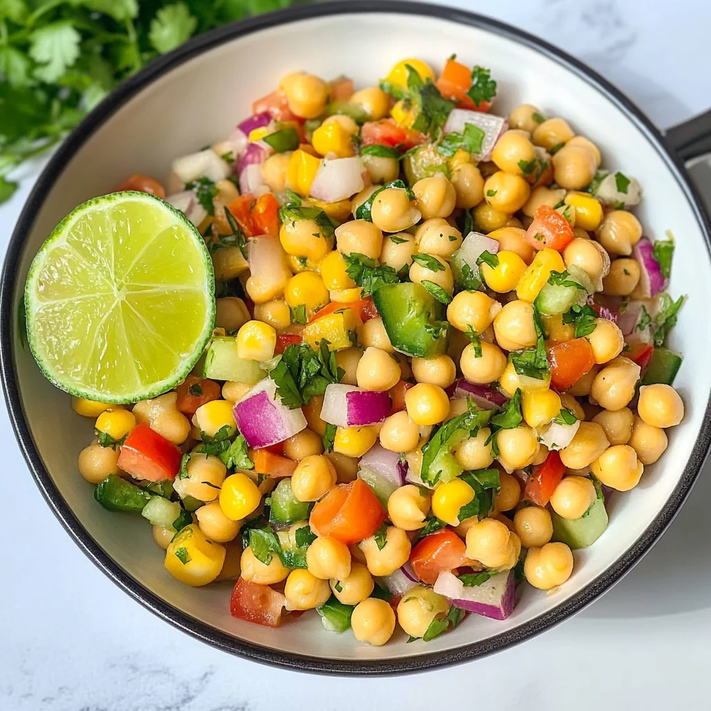 Recipe preparation for Summer Corn and Chickpea Salad