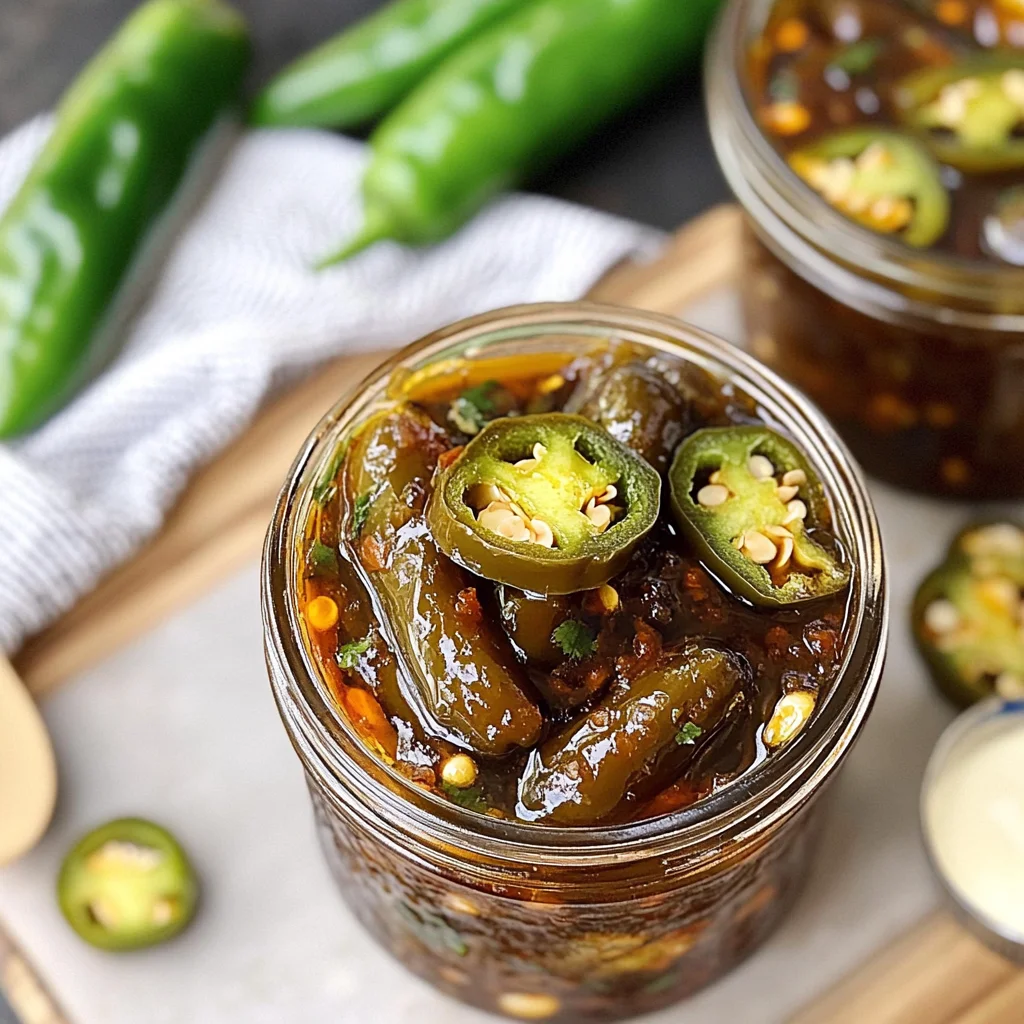 Recipe preparation for Candied Jalapenos