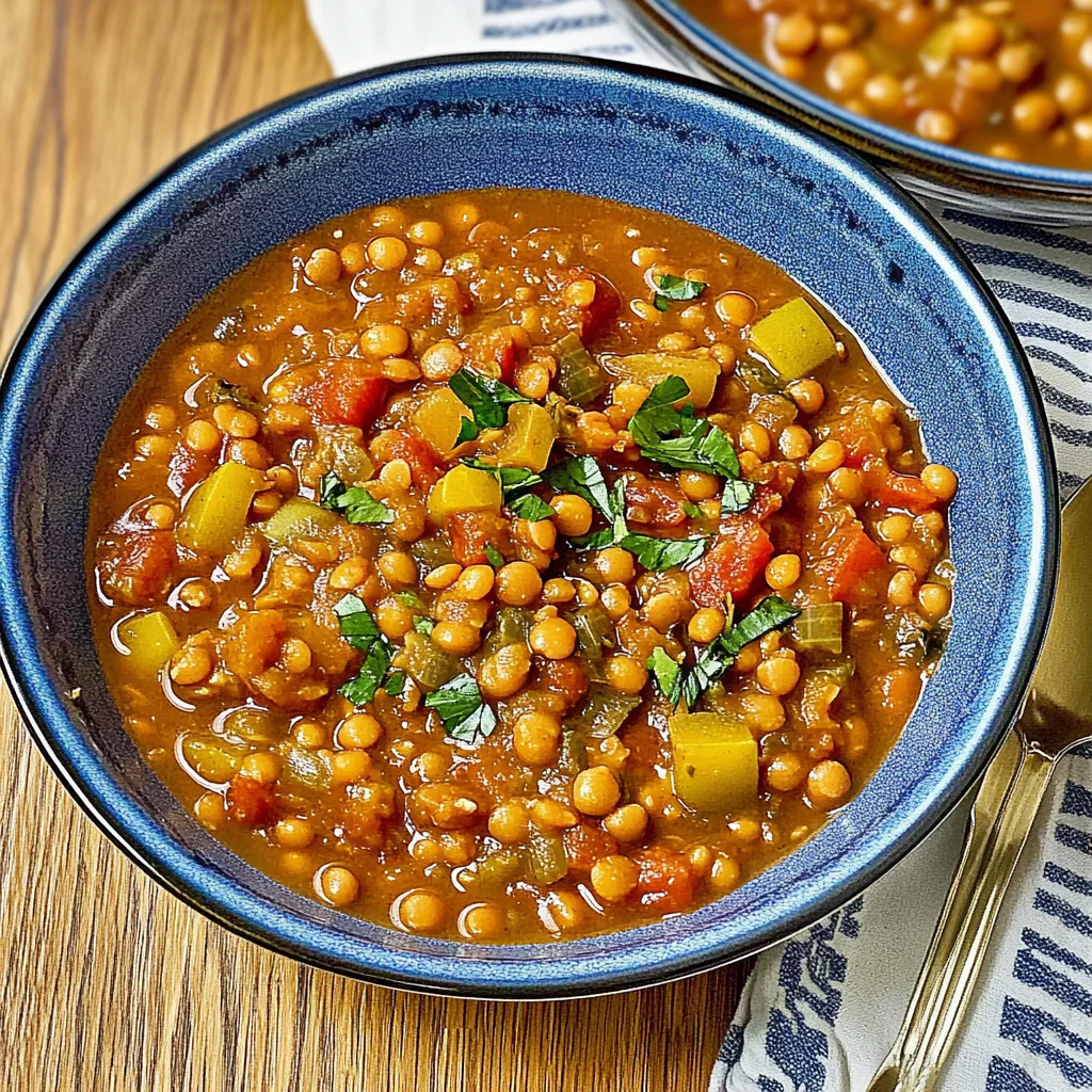 Recipe preparation for Warm Lentil Soup