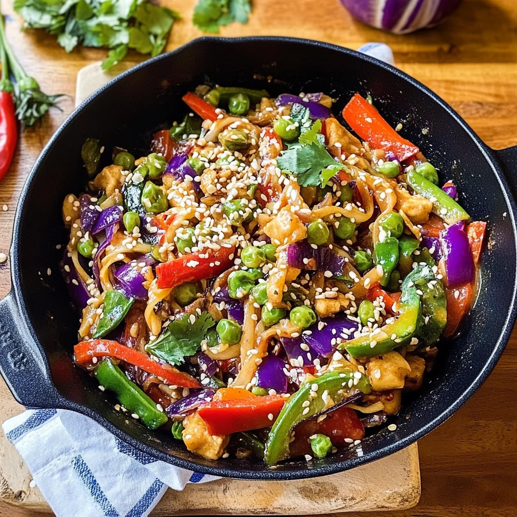 Recipe preparation for Rainbow Veggie Stir Fry