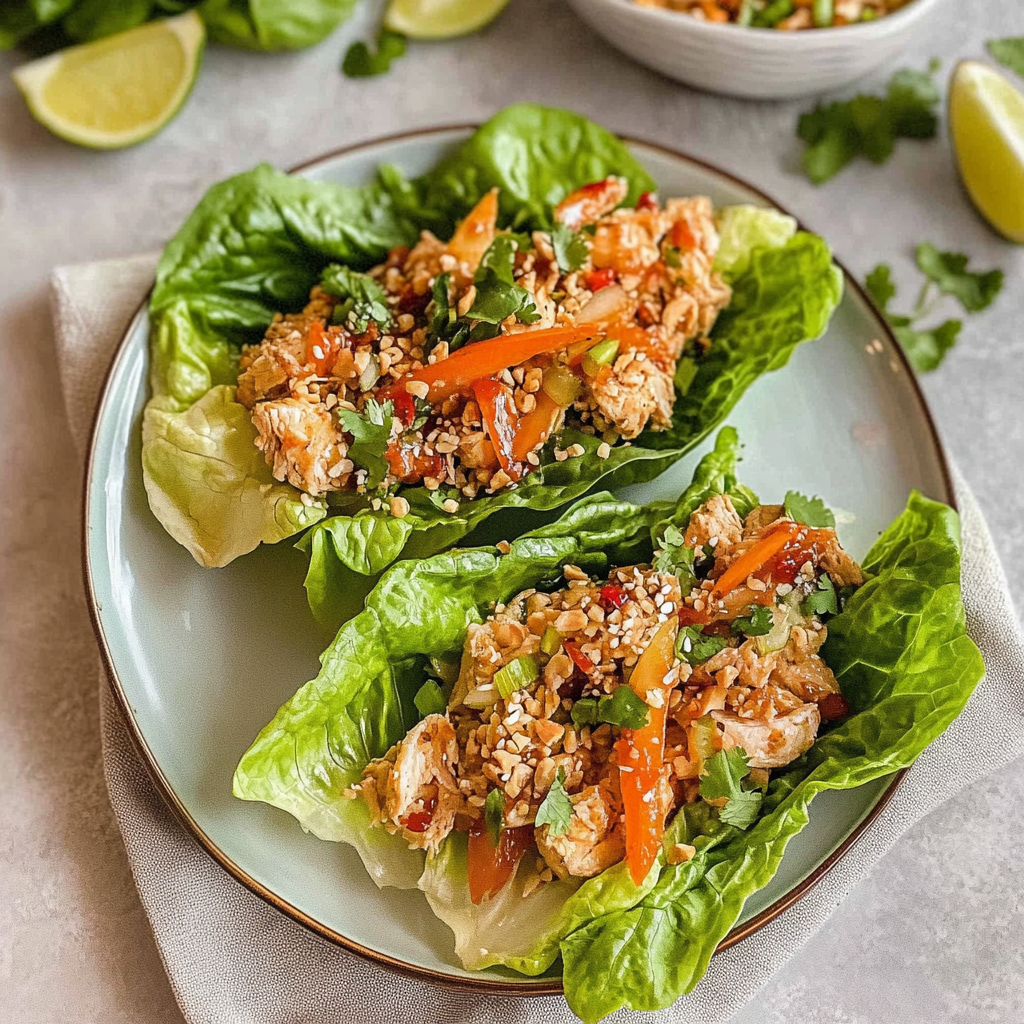 Recipe preparation for Thai Chicken Lettuce Wraps