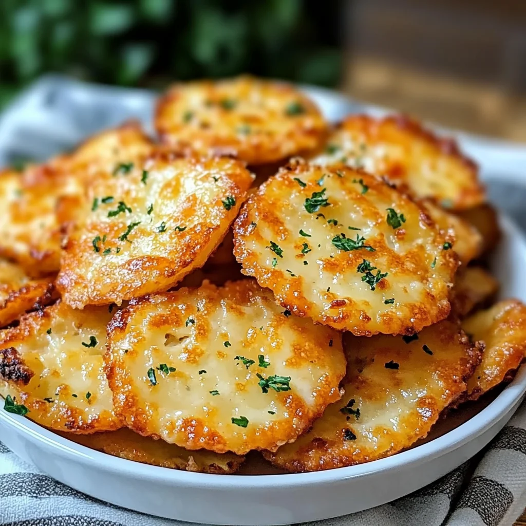 Recipe preparation for Cheesy Garlic Ritz Snacks