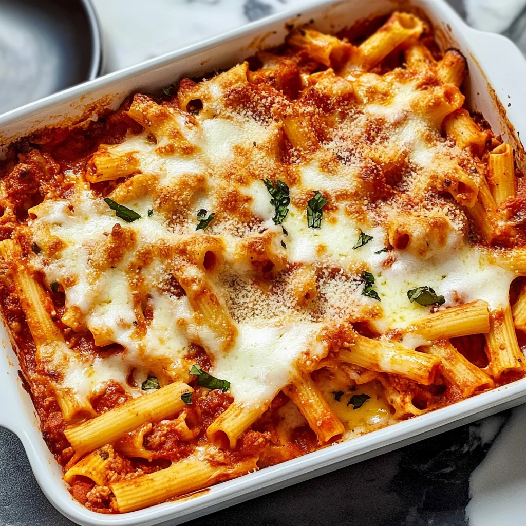 Recipe preparation for Tomato Baked Ziti