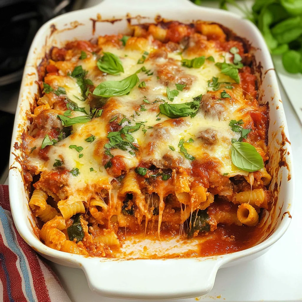 Recipe preparation for Tuna Baked Ziti
