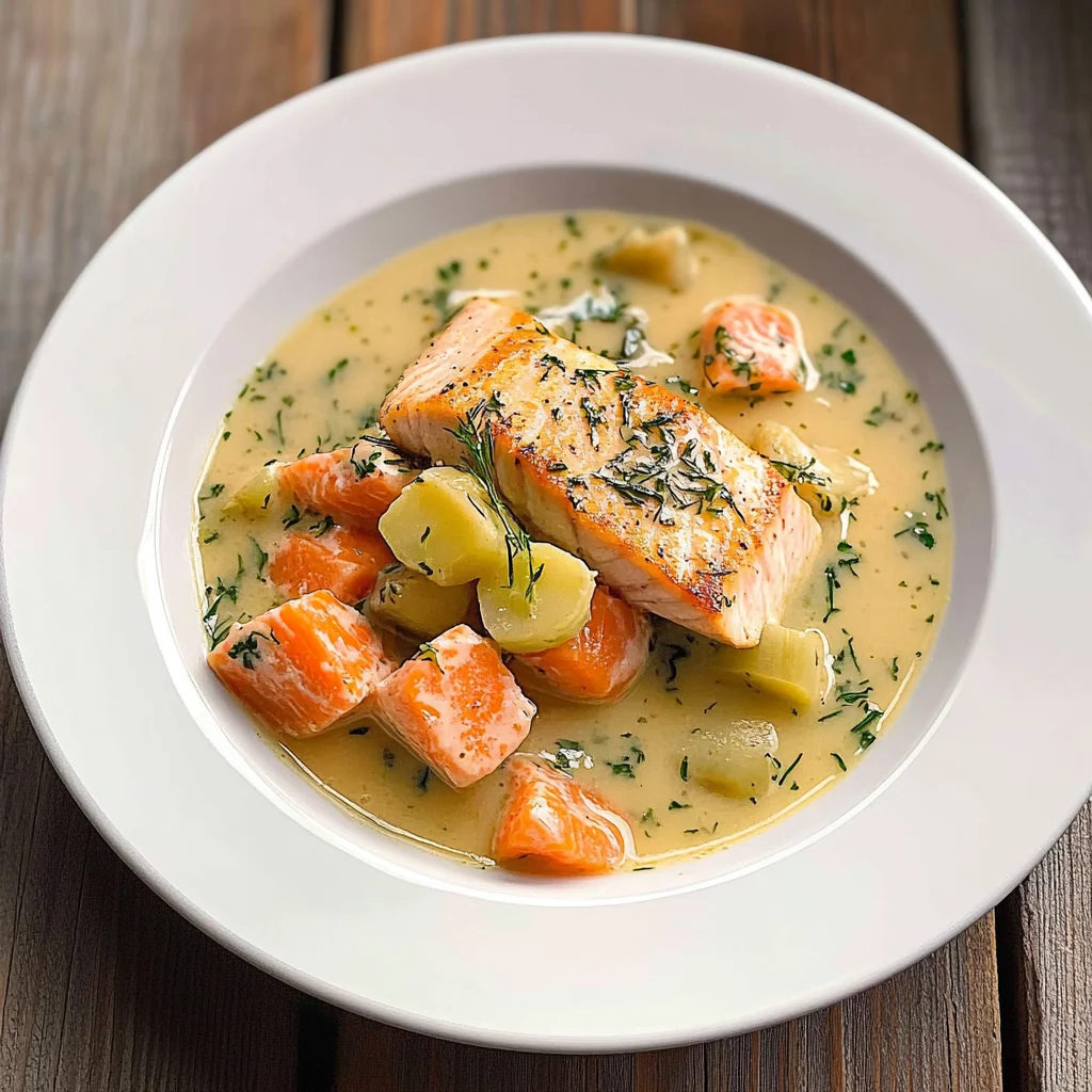Recipe preparation for Quick Salmon Vegetable Soup