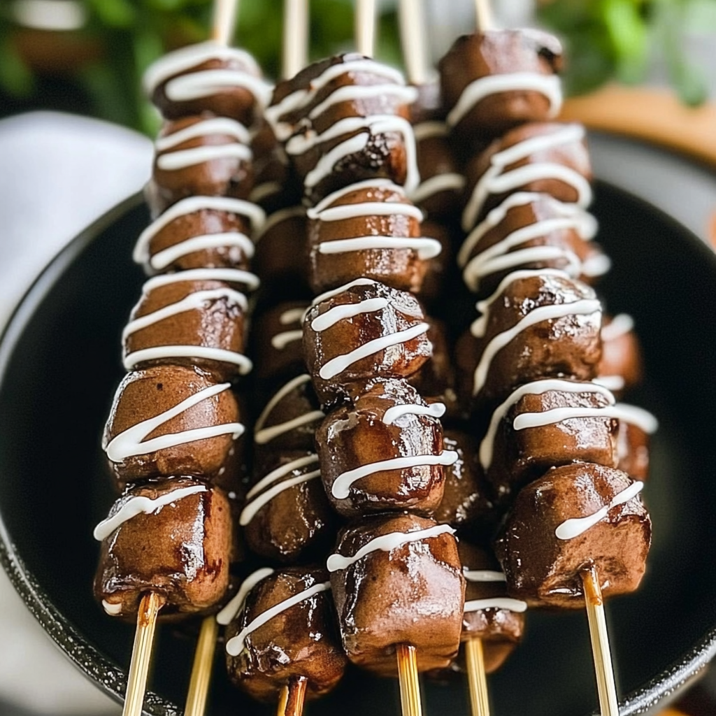 Recipe preparation for Zesty Chocolate Skewers