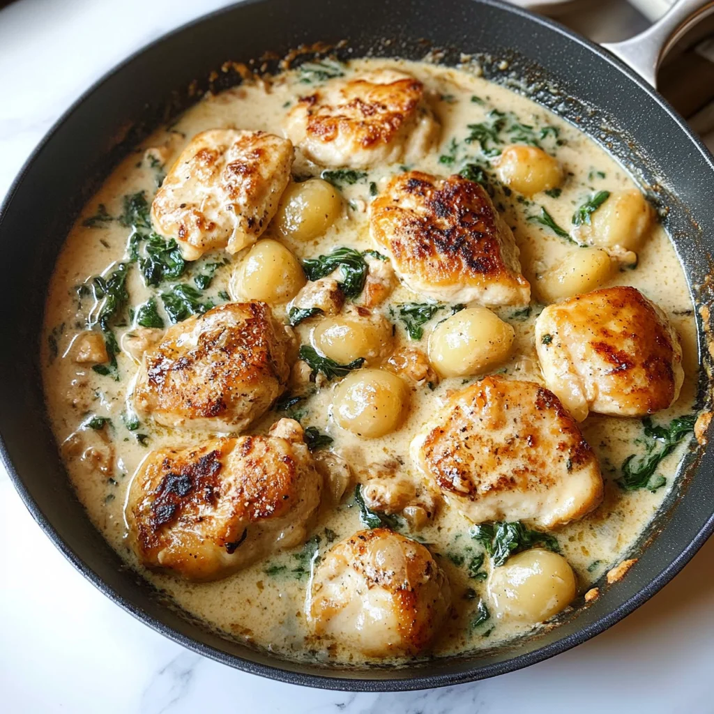 Recipe preparation for Asiago Chicken and Gnocchi