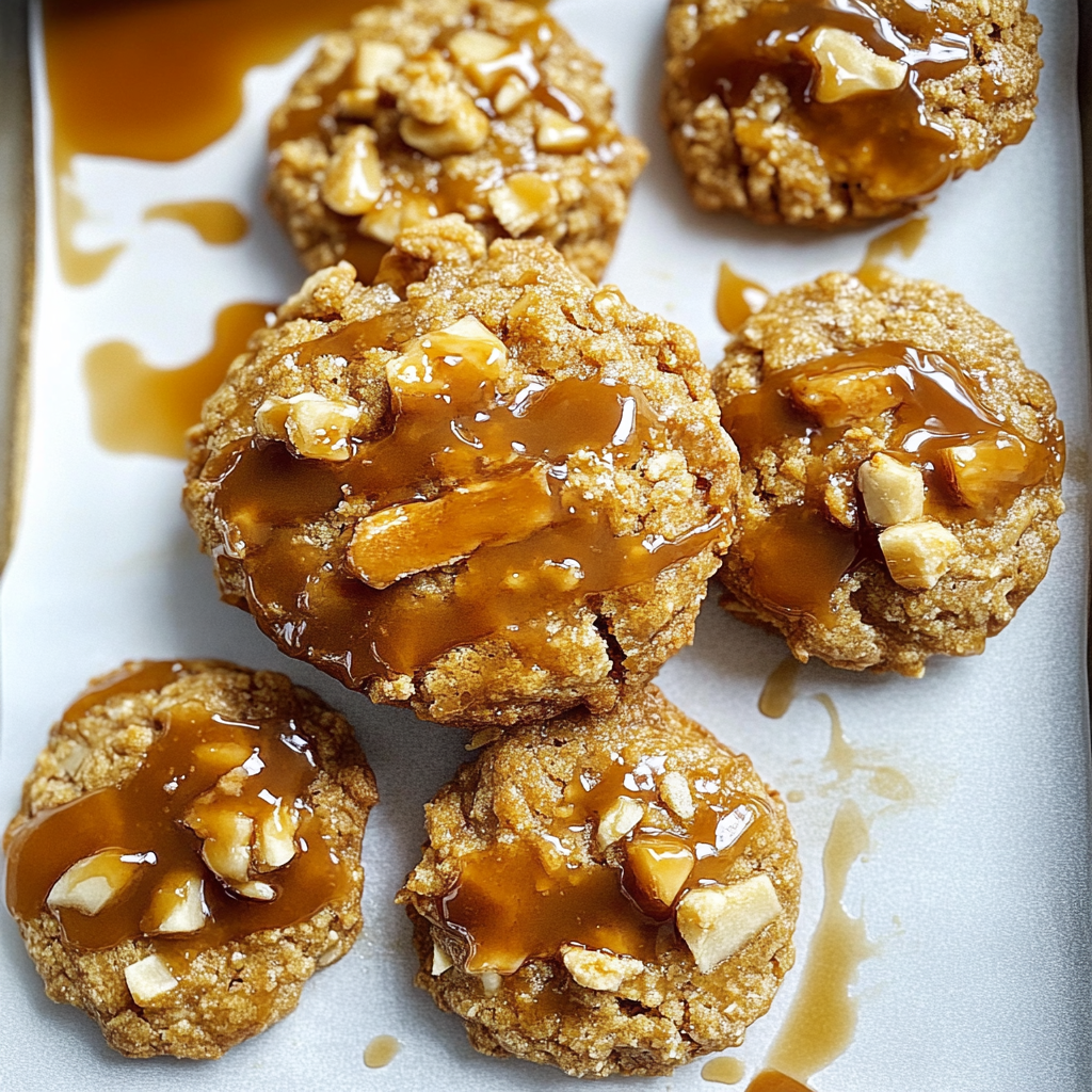 Recipe preparation for Caramel Apple Cookies