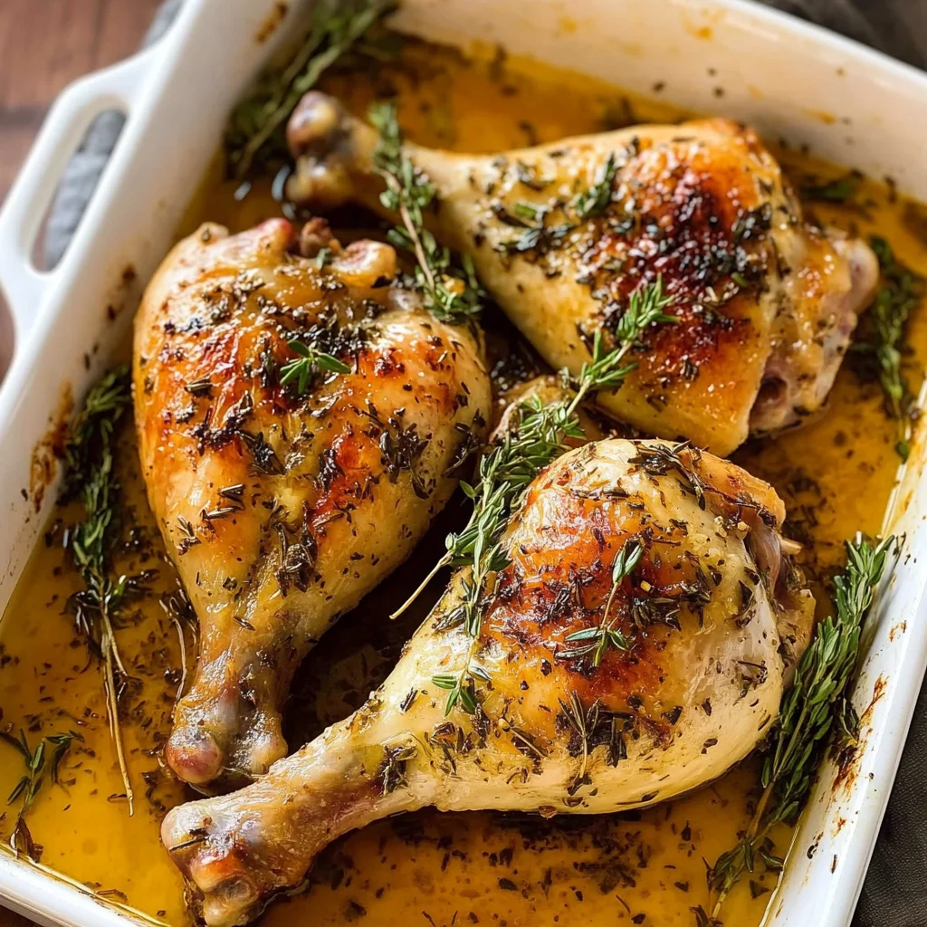 Recipe preparation for Garlic Herb Roasted Chicken Legs