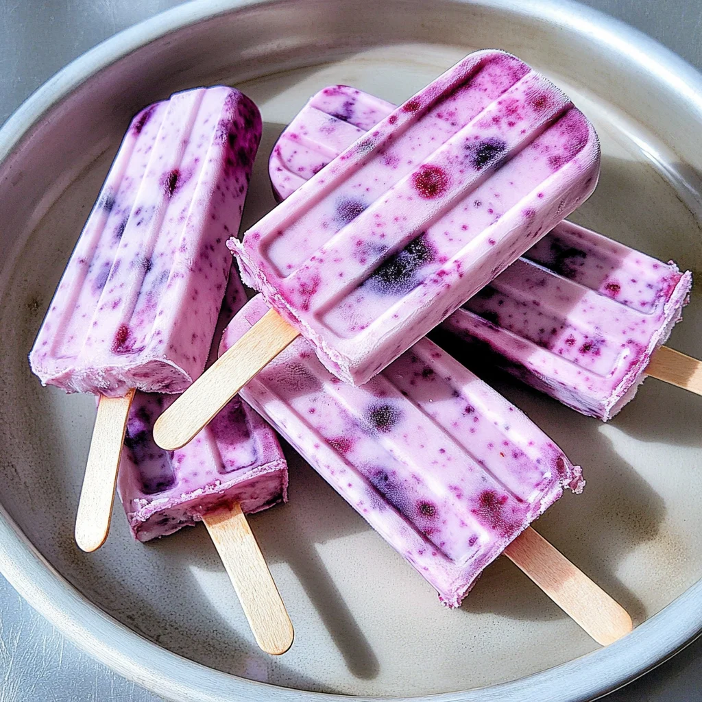 Recipe preparation for Berry and Yogurt Popsicles