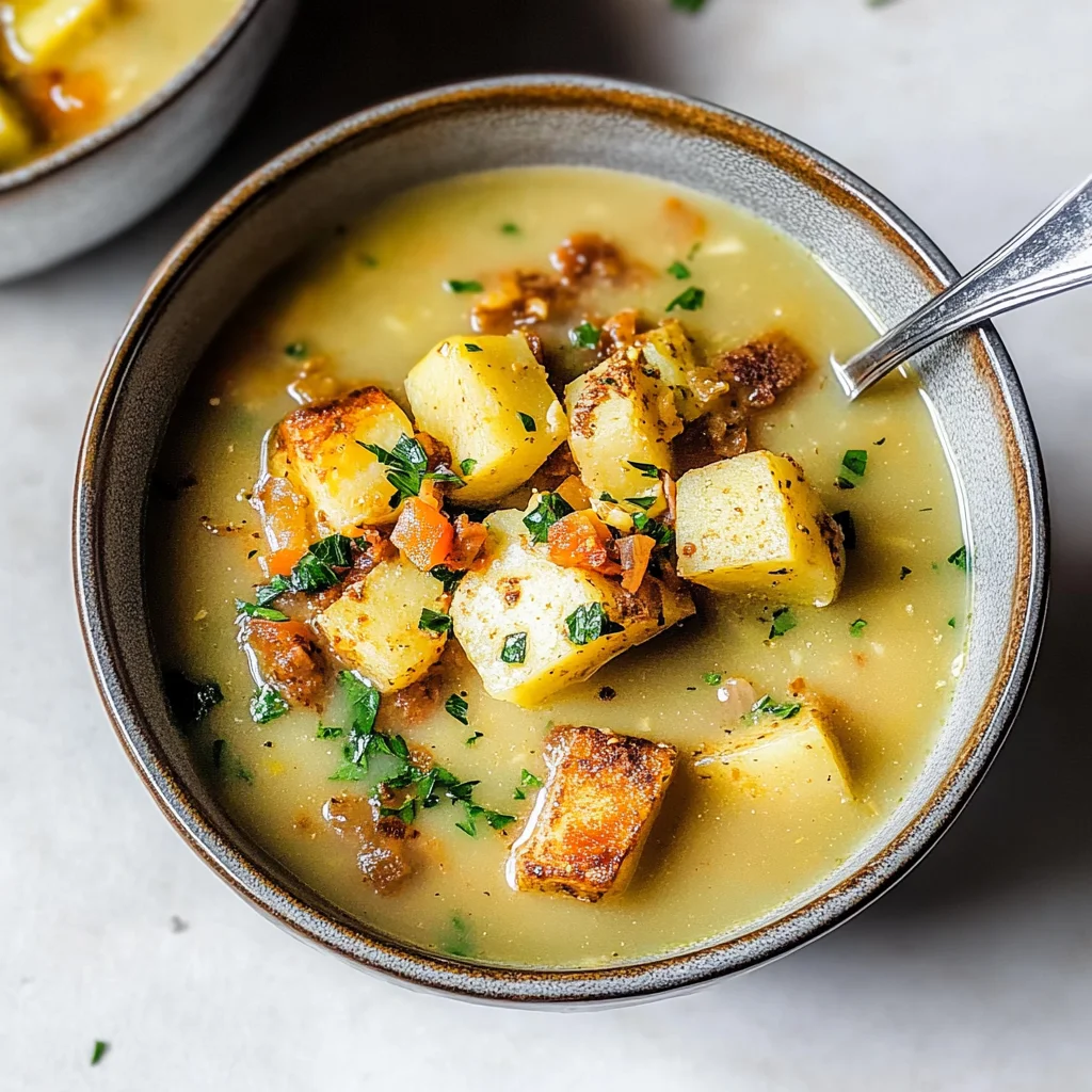 Recipe preparation for Stewed Potato Soup