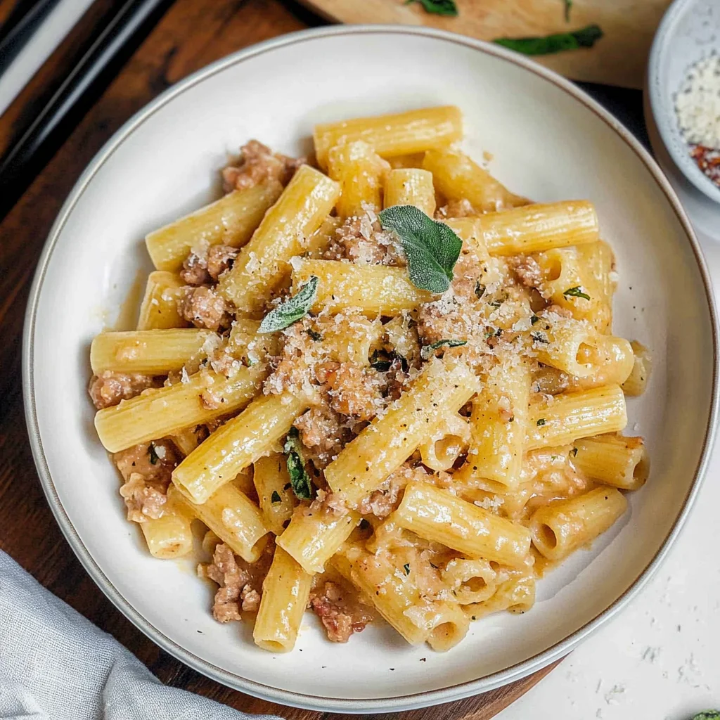 Recipe preparation for Cream Italian Pasta