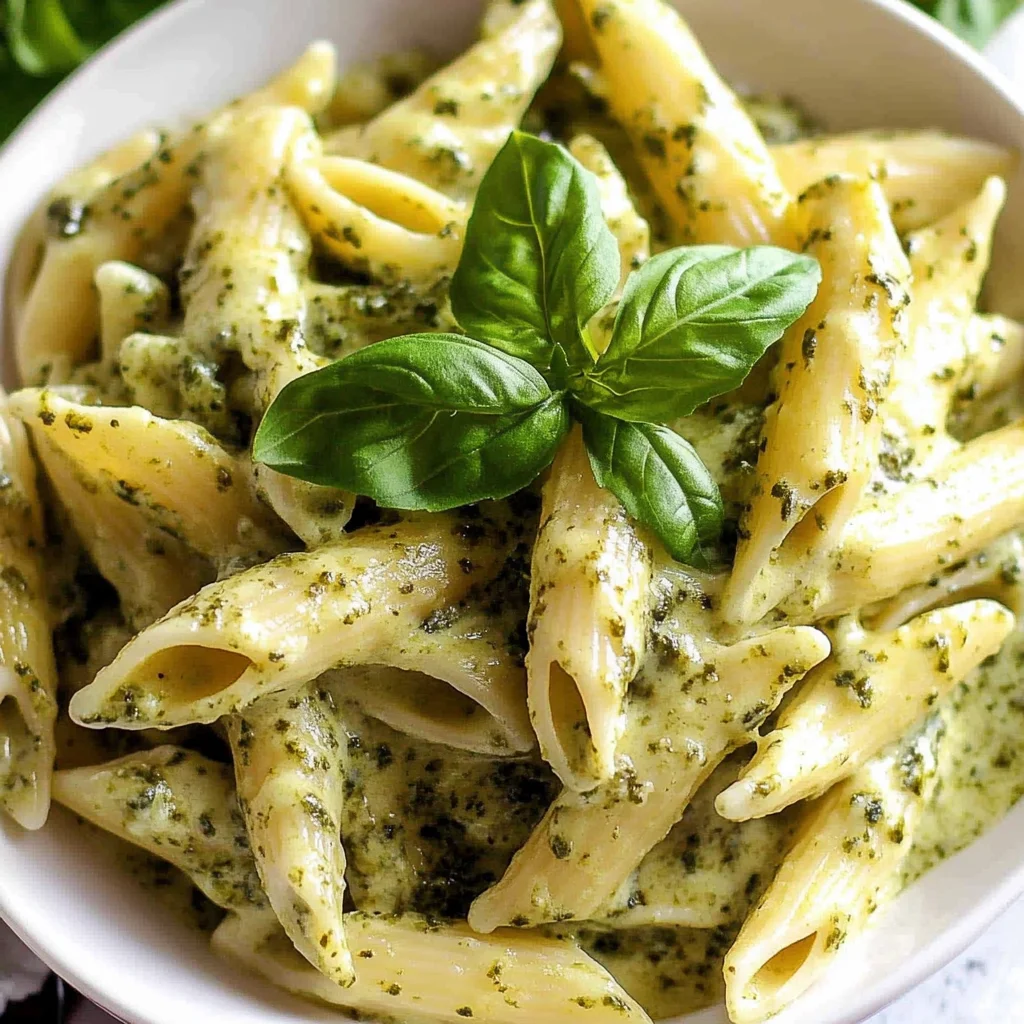Recipe preparation for Cheese Pesto Pasta