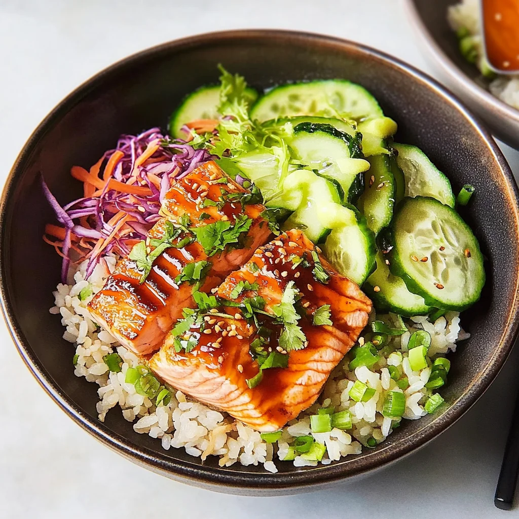 Recipe preparation for salmon Bowl
