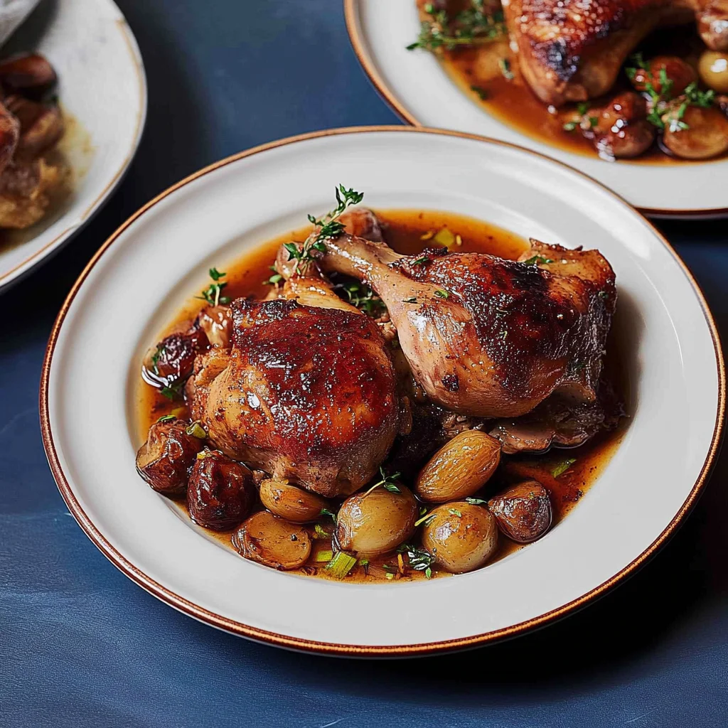 Recipe preparation for Pressure Cooked French Coq au Vin