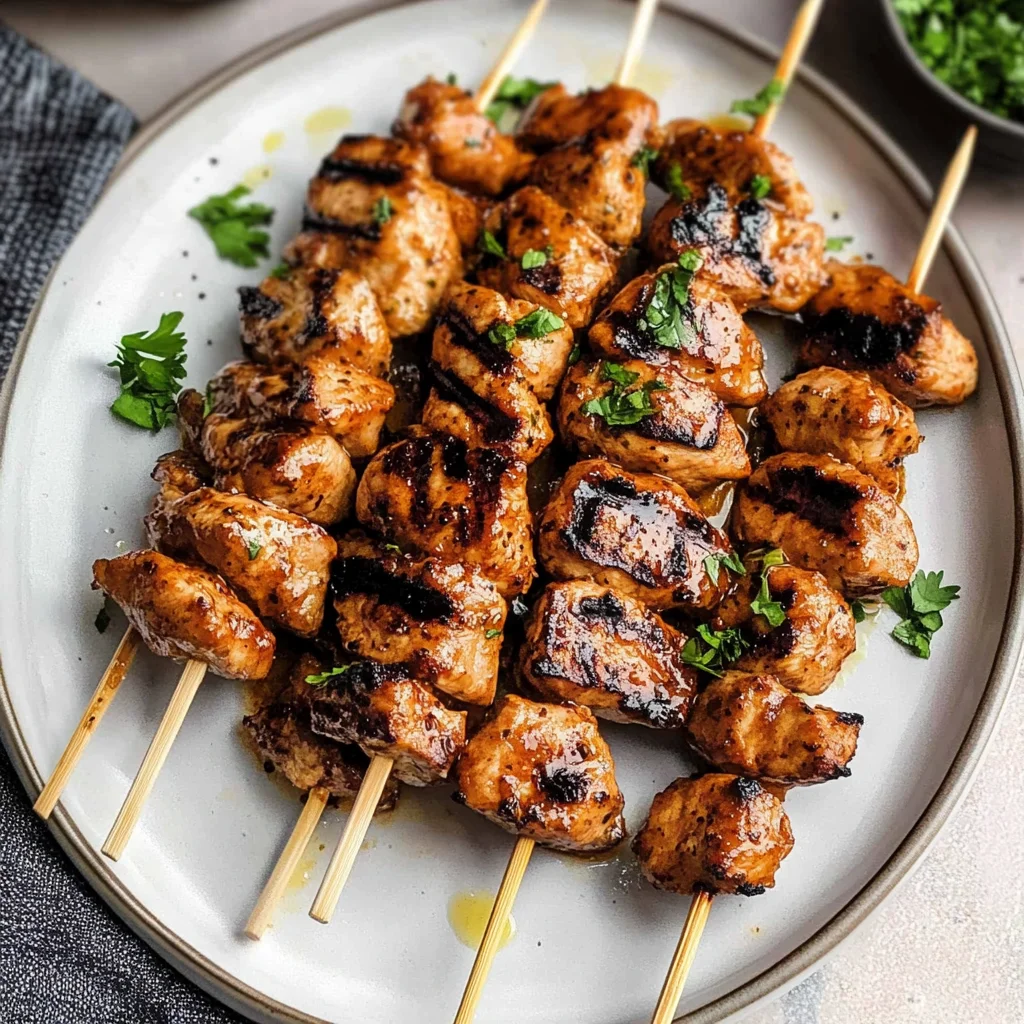 Recipe preparation for Grilled Chicken Skewers Recipe