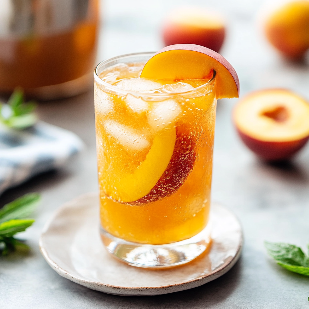 Recipe preparation for Refreshing Sweet Peach Lemonade