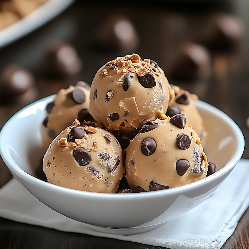 Recipe preparation for Frozen Greek Yogurt Peanut Butter Bites with Chocolate Chips