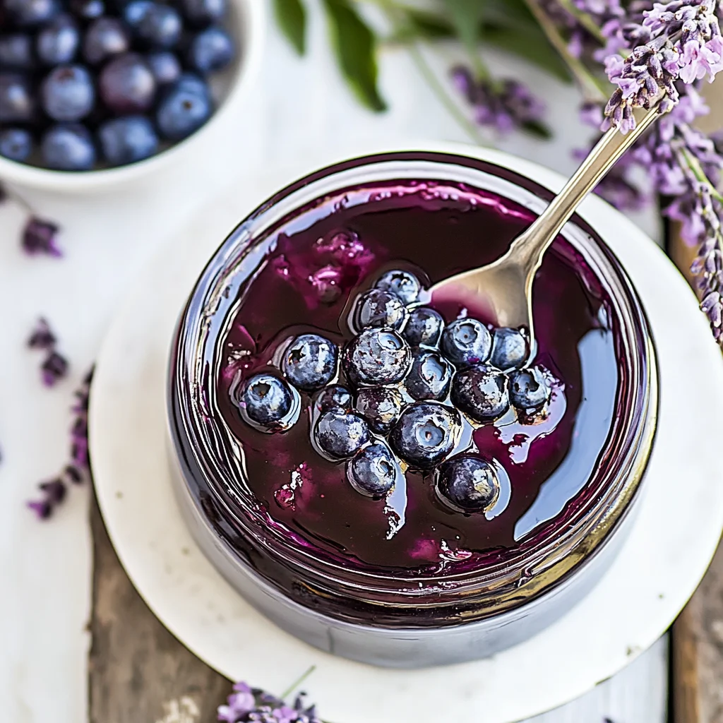 Recipe preparation for Blueberry & Lavender Jam