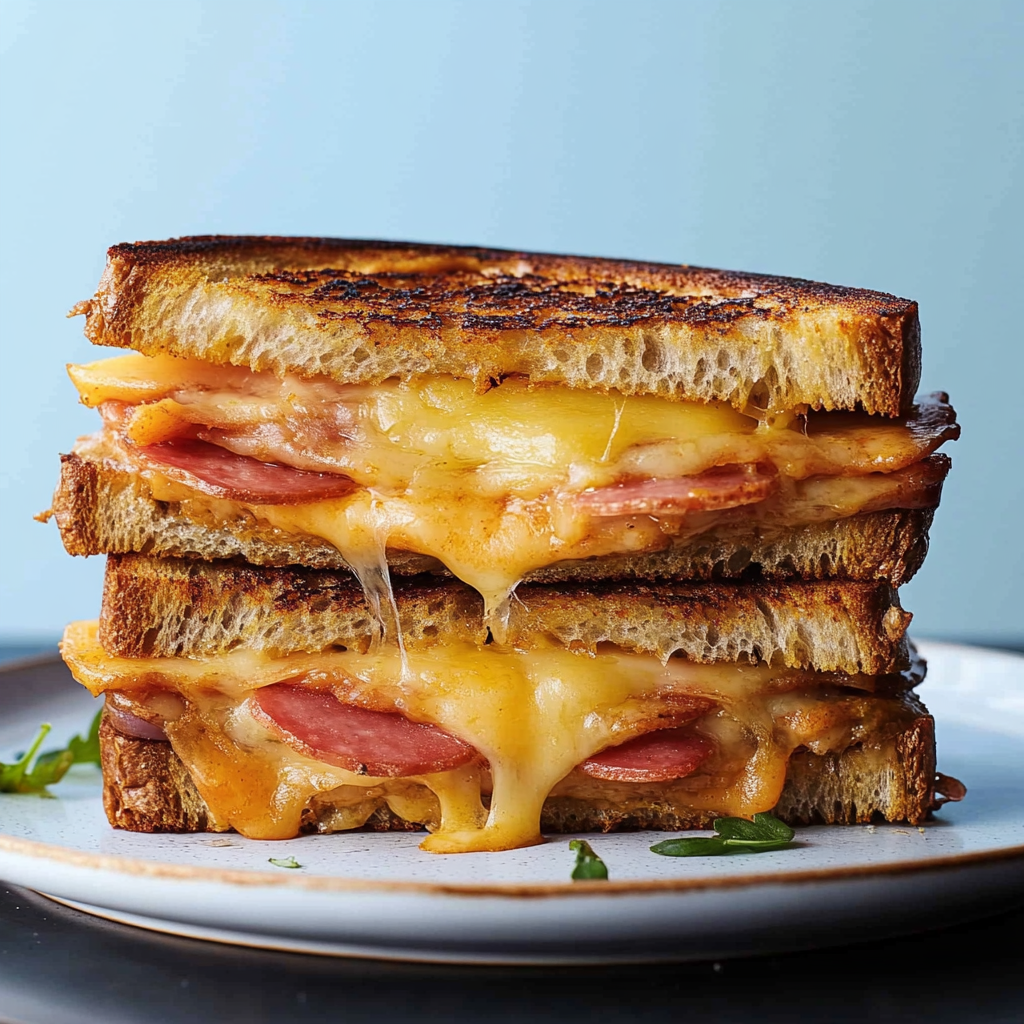 Recipe preparation for The Ultimate Grilled Cheese Sandwich
