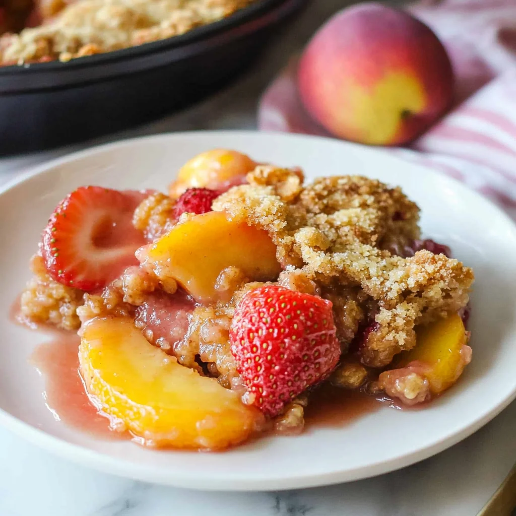 Recipe preparation for Strawberry Peach Crumble