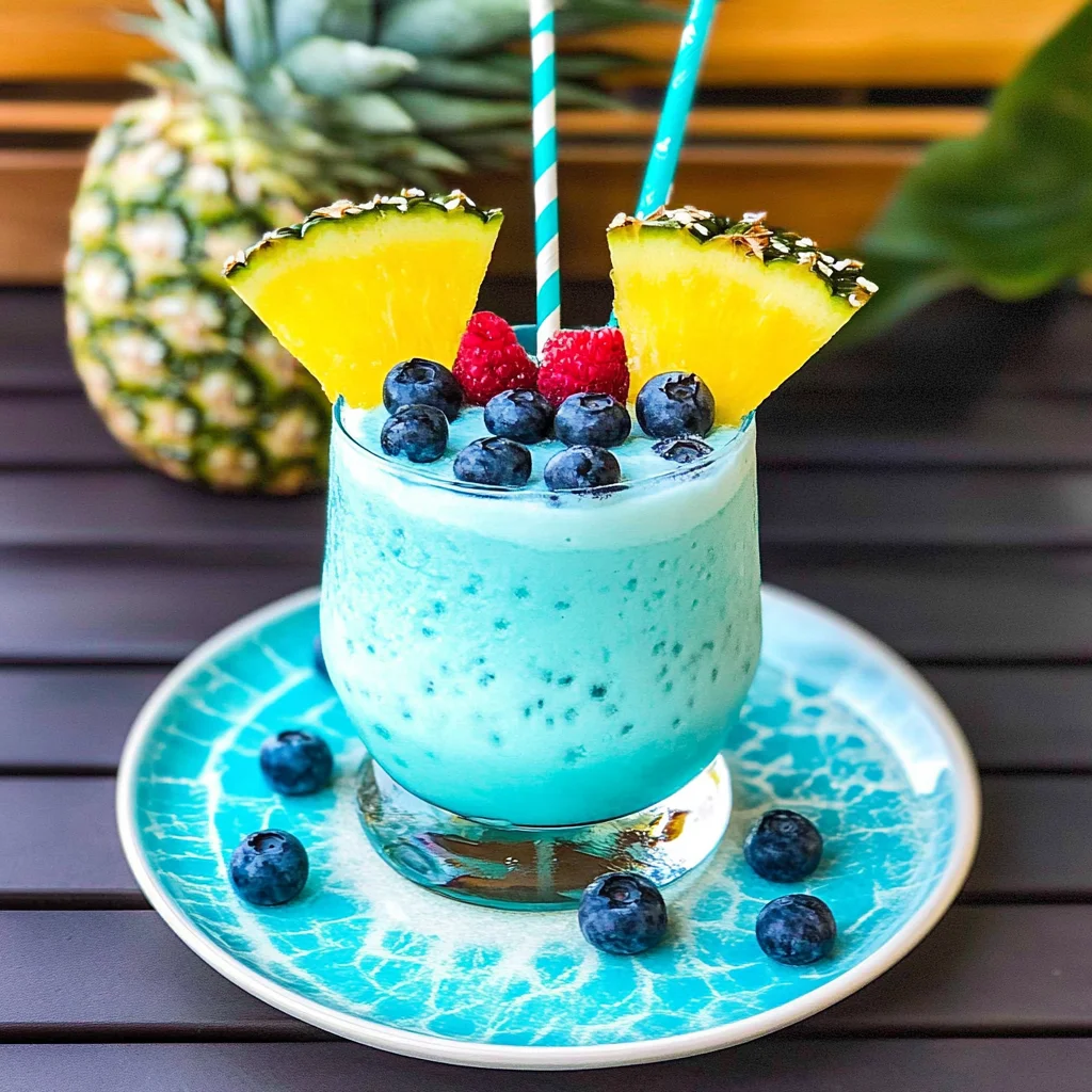 Recipe preparation for Blue Hawaiian Cocktail
