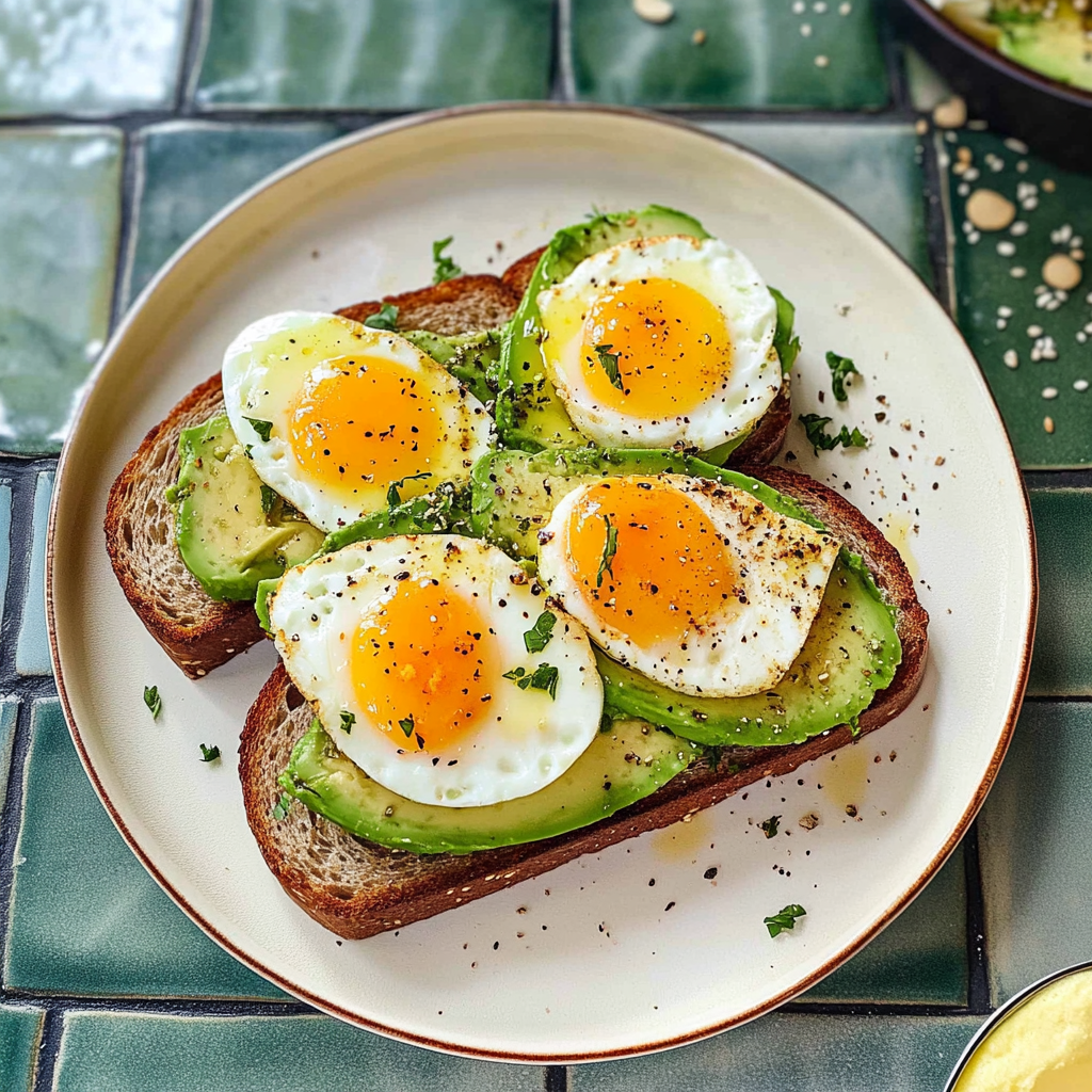 Recipe preparation for Avocado Egg Toast