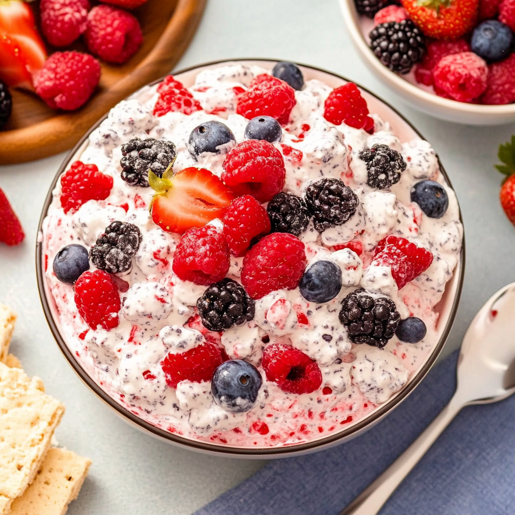 Recipe preparation for Very Berry Fluff Salad