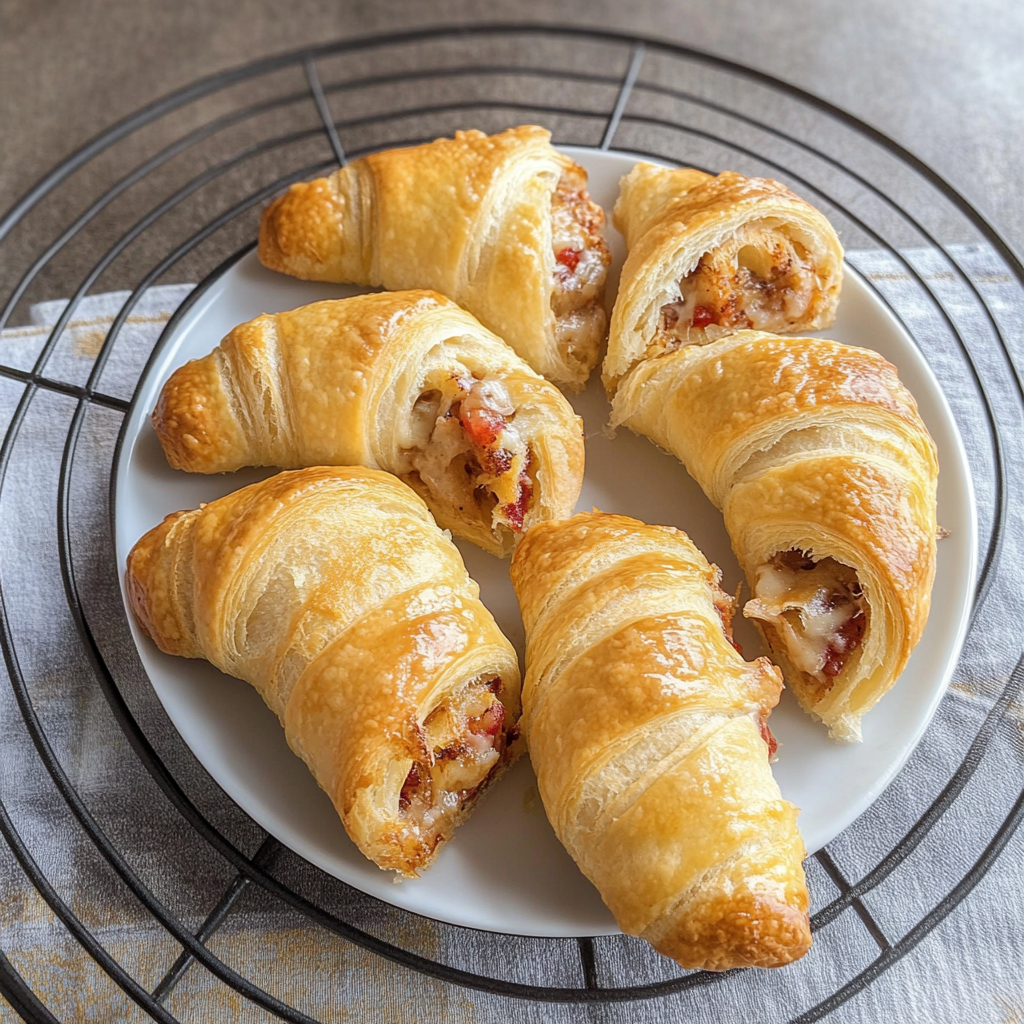 Recipe preparation for Cheesy Crescent Roll Delights
