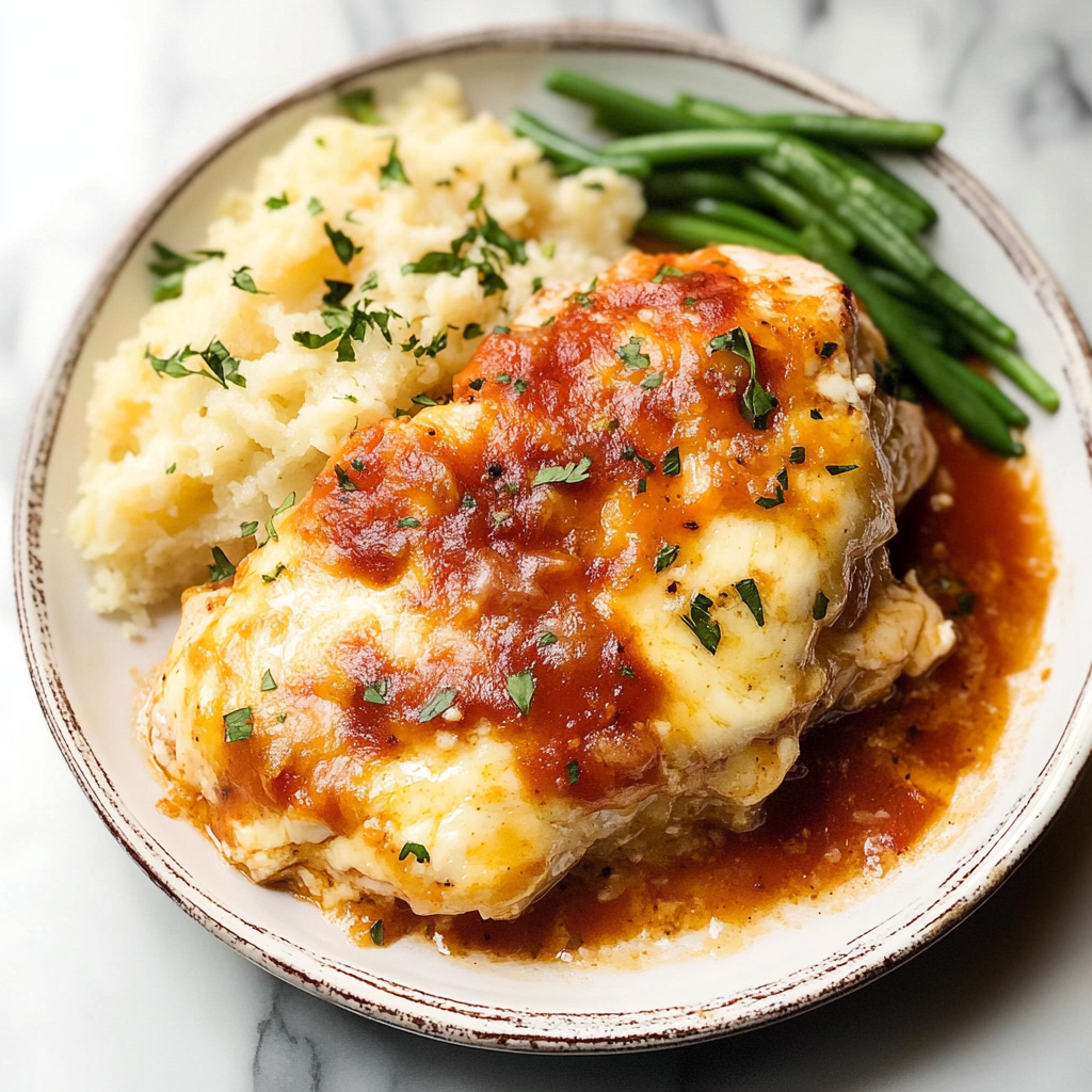 Recipe preparation for Crockpot Cheesy Chicken