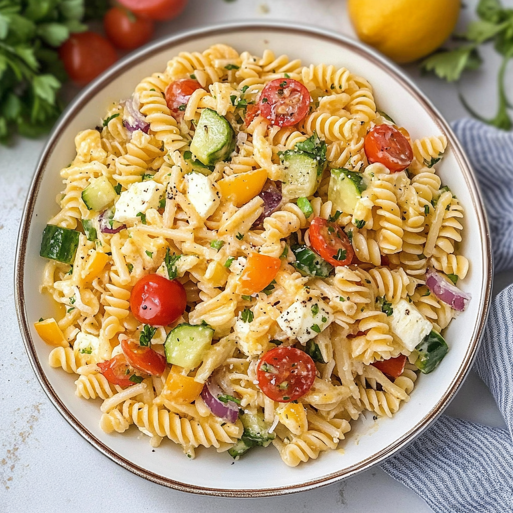 Recipe preparation for Pasta Salad with Italian Dressing