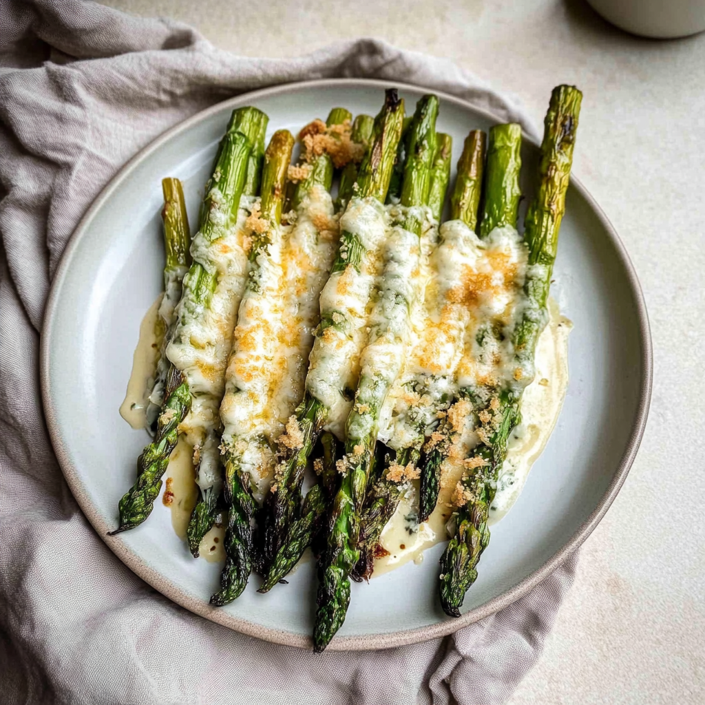 Recipe preparation for Cheesy Baked Asparagus