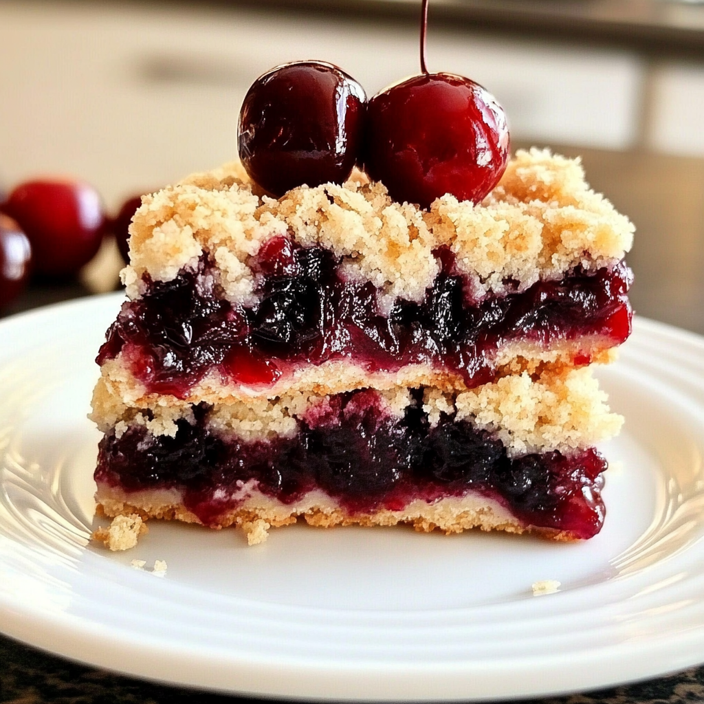 Recipe preparation for Tart Cherry Cheesecake Crumb Bars
