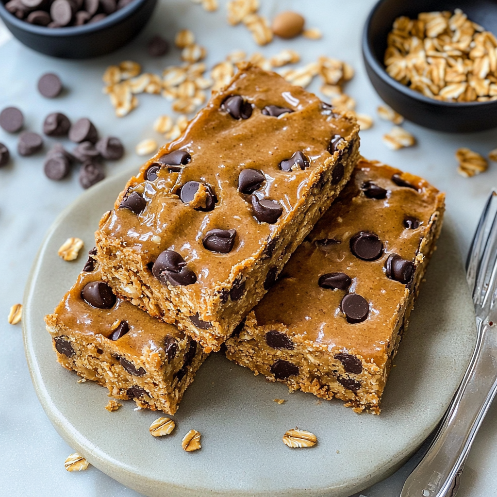 Recipe preparation for Healthy Peanut Butter Oatmeal Protein Bars