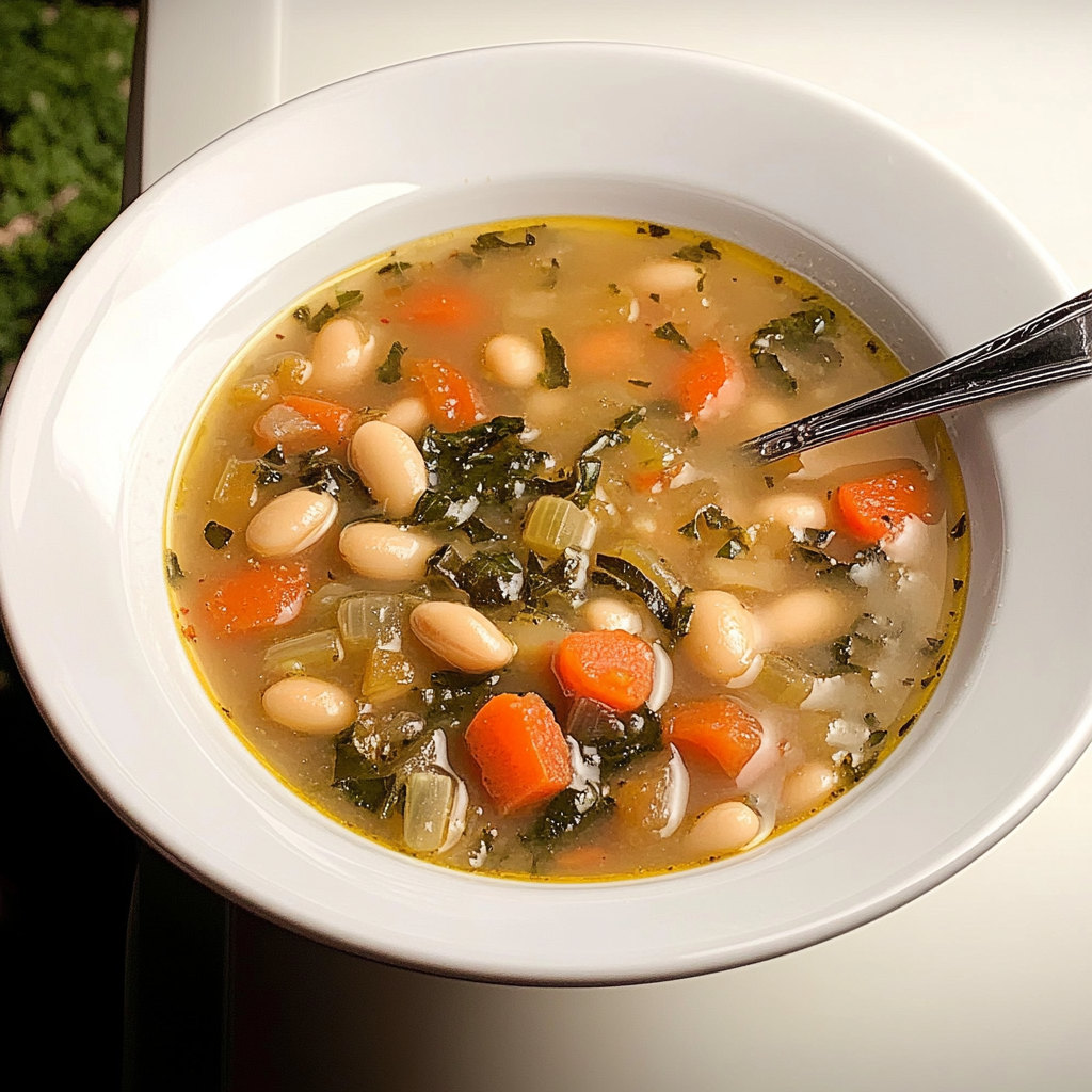 Recipe preparation for Tuscan White Bean Soup
