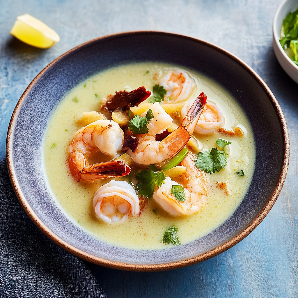 Recipe preparation for Coconut Shrimp Soup