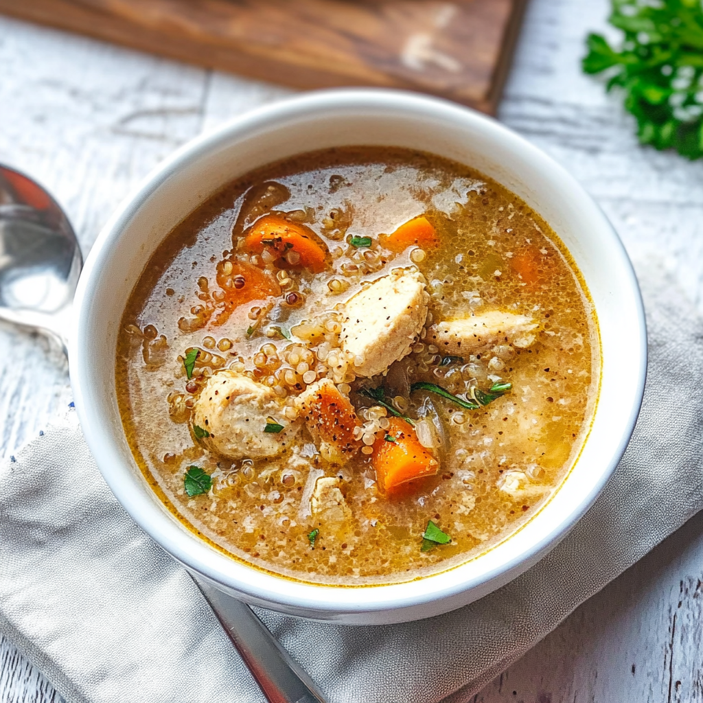 Recipe preparation for Chicken Quinoa Soup