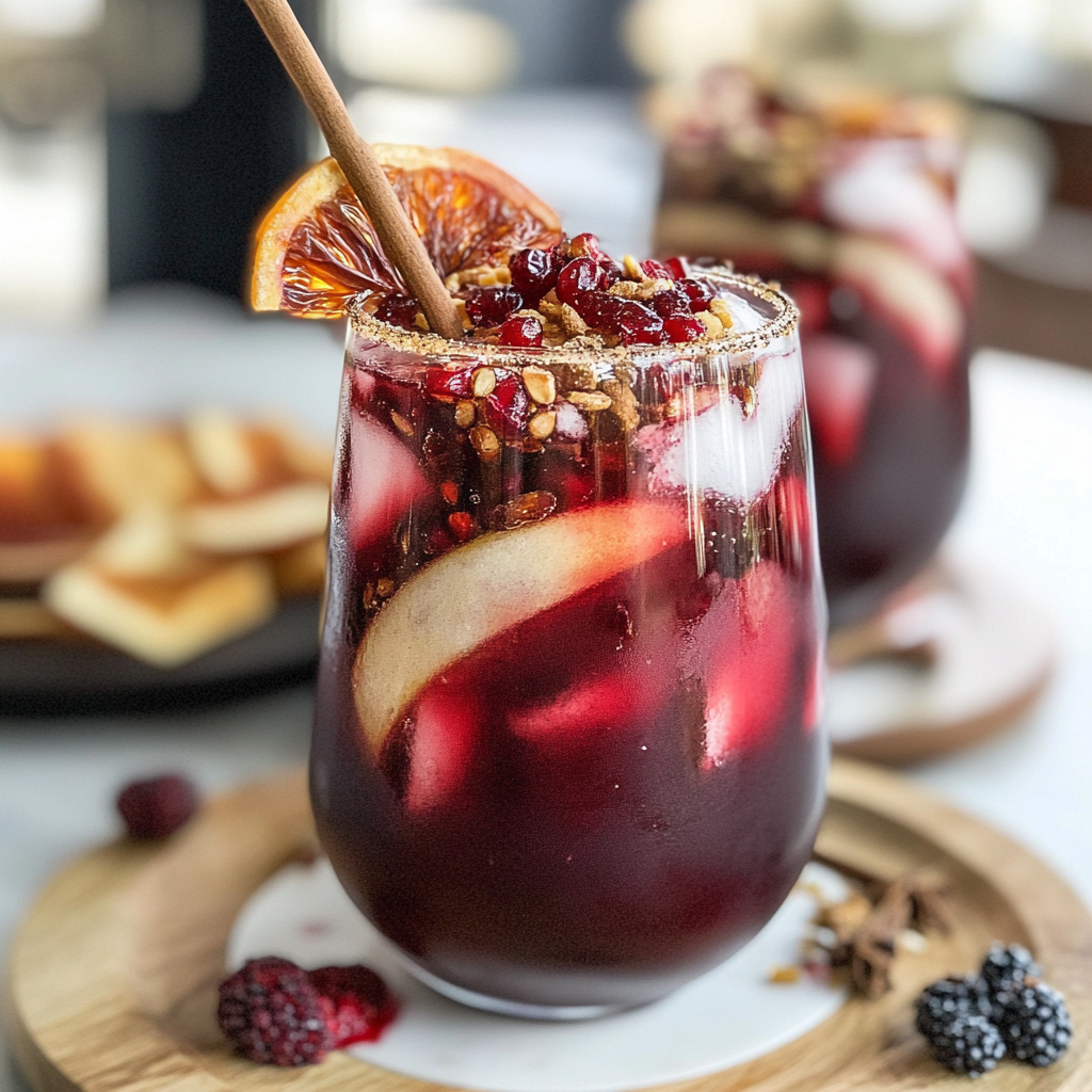 Recipe preparation for Red Fall Sangria for Autumn