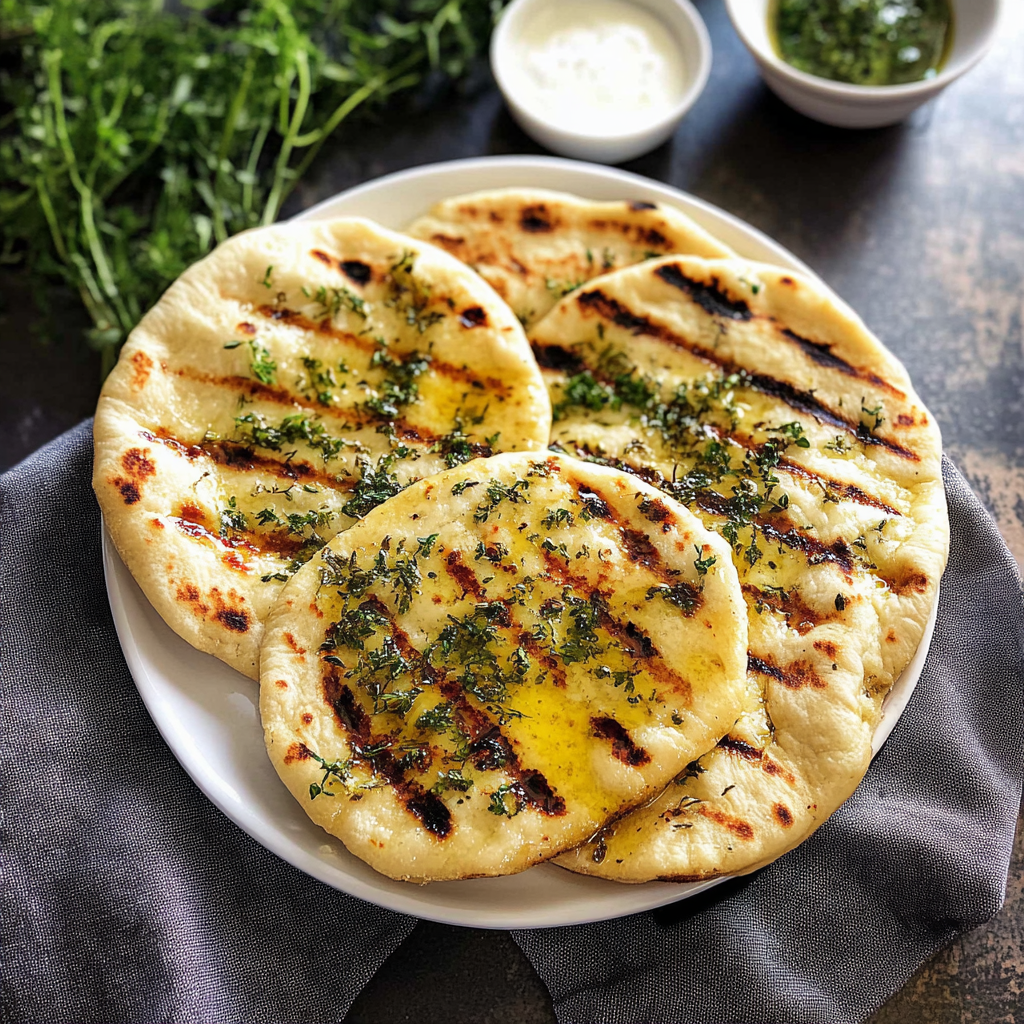 Recipe preparation for Garlic and Butter Flatbread