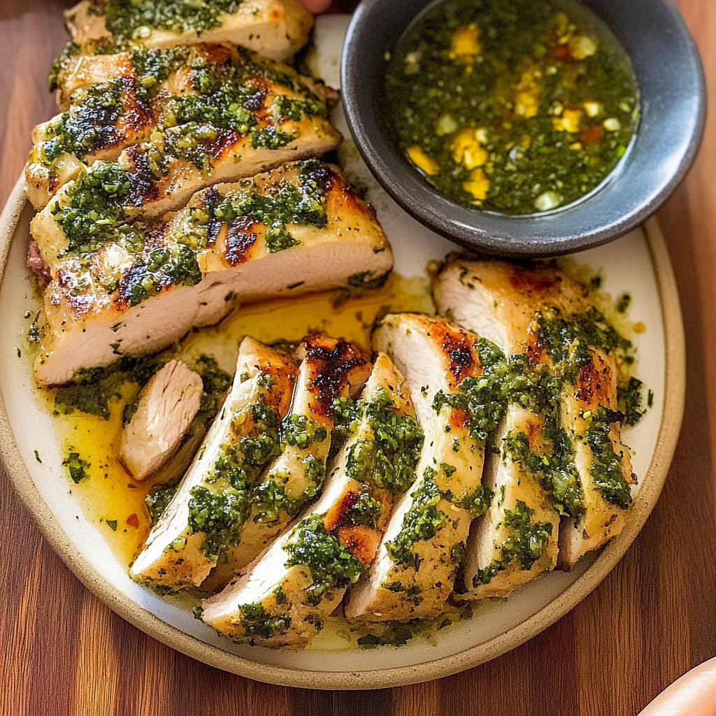 Recipe preparation for Chimichurri Chicken with Garlic
