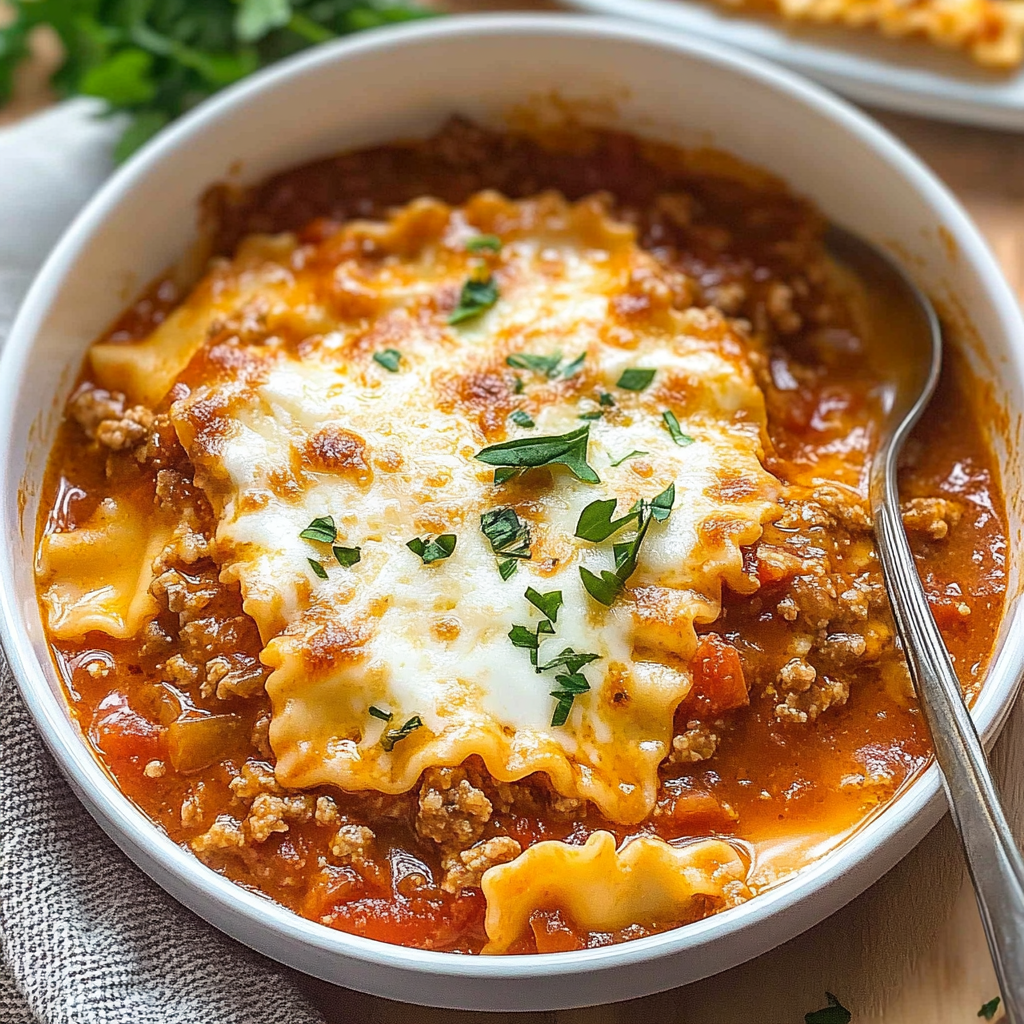 Recipe preparation for One Pot Lasagna Soup