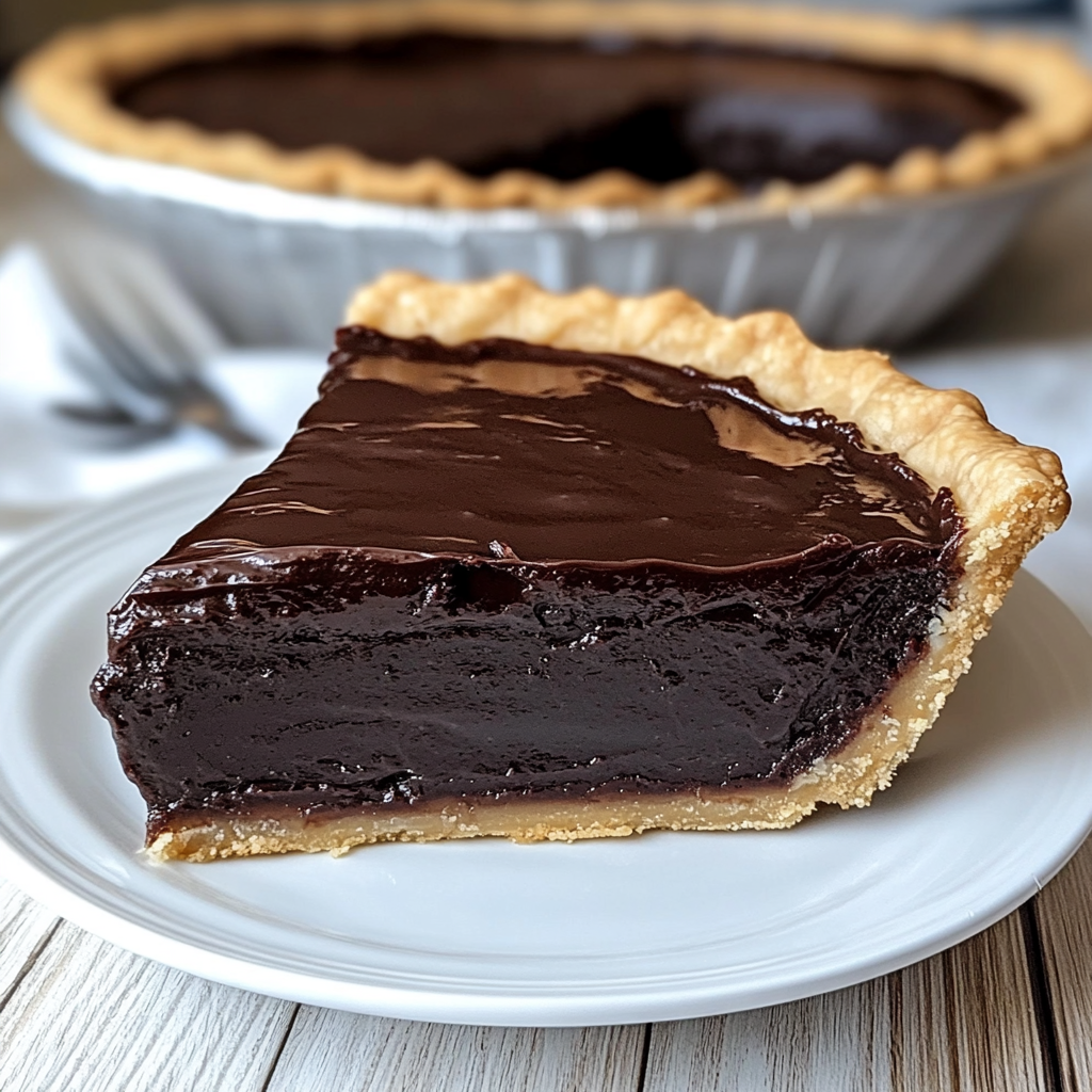Recipe preparation for Decadent Hot Fudge Pie