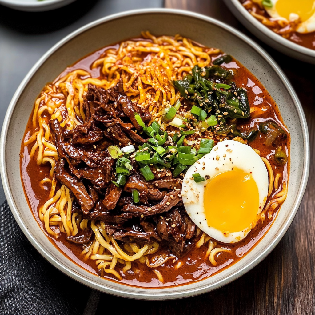 Recipe preparation for Grilled Beef Korean Ramen Recipe