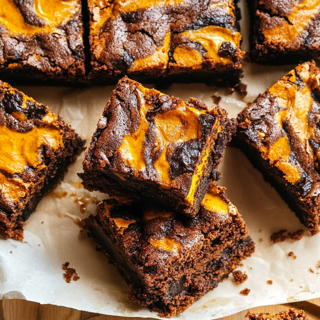Recipe preparation for Pumpkin-Chocolate Brownies